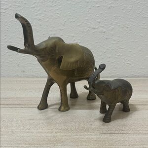 Brass Elephant Figurine Set
